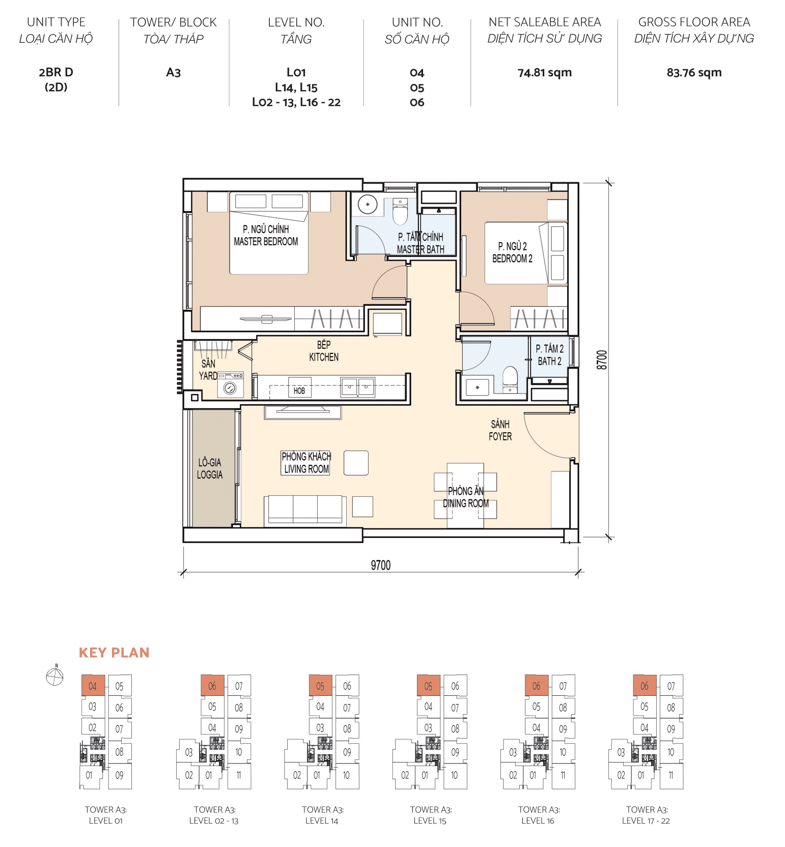 layout căn hộ tòa Alto Delasol Capitaland