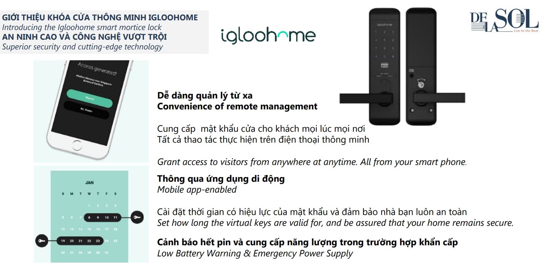 Vật liệu bàn giao căn hộ de la sol