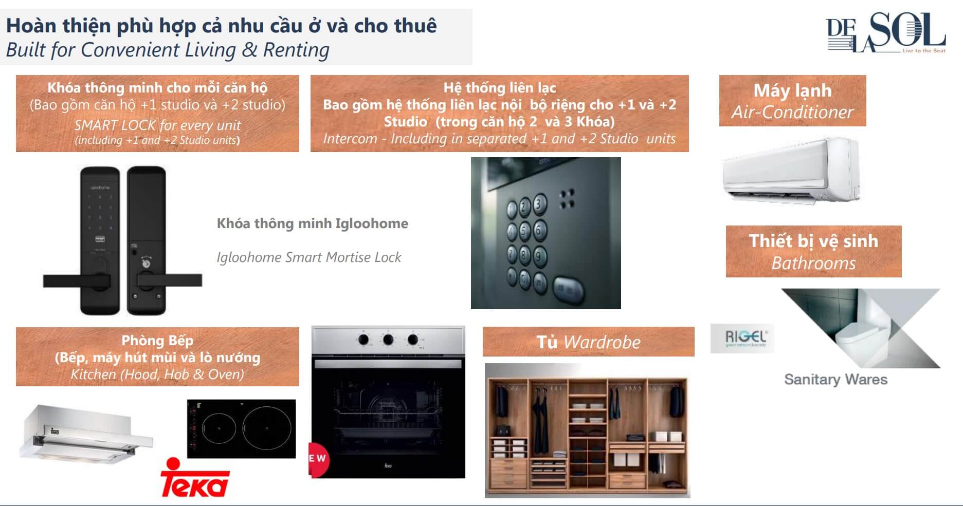 Vật liệu bàn giao căn hộ de la sol